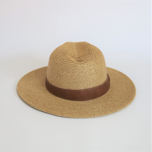 Straw Panama Hat With Faux Leather Belt - Picture 7 of 8